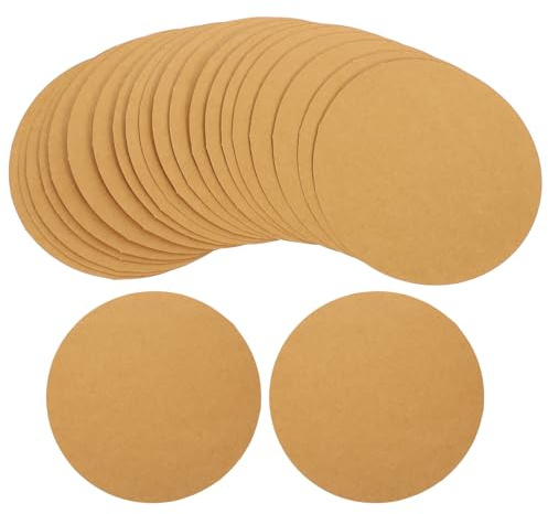 NIYANGLE Cartulinas Redondas de Cartón Kraft 17X17 CM 40 Piezas Gruesas para Manualidades DIY Papel de Dibujo Artístico Pintura Circular Scrapbooking y Proyectos Creativos