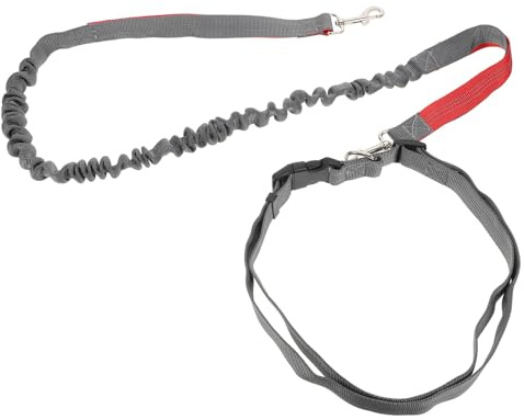 ANDRESLAD Laisse Course Chien avec Ceinture Épaule Double Mousqueton Robuste Réglable pour Promenade Jogging Maintient sans Nœuds Adaptée Petits Grands Chiens