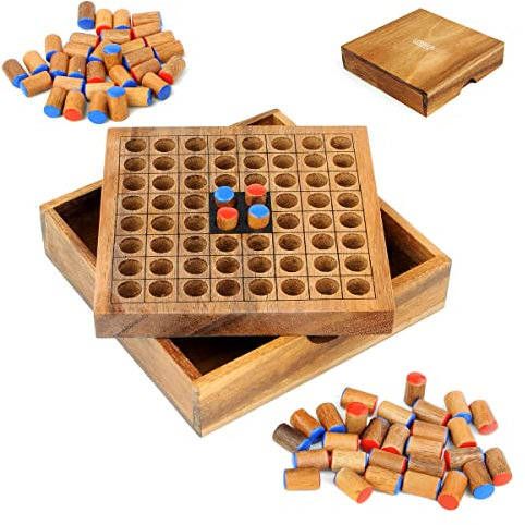 Logica Spiele Art. Othello - Reversi - Brettspiel aus Edlem Holz - Strategiespiel für 2 Personen - Reiseversion