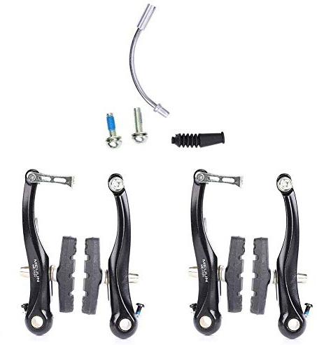 Dioche Front V Brake, 2 Paar Mountainbike Fahrrad Aluminiumlegierung V Brake Set Front Hinten Schwarz(2 Paare)