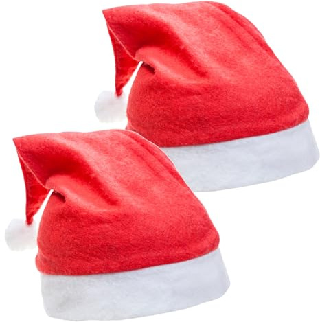 TK Gruppe Timo Klingler 2er Weihnachtsmütze Nikolausmütze Mütze Weihnachten Nikolaus rot für Erwachsene & Kinder - Weihnachtsfeier Weihnachtsmarkt