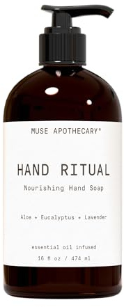 Muse Apothecary Hand Ritual - Aromatic and Nourishing Hand Soap, Infused with Natural Aromatherapy Essential Oils - USDA Certified Biobased - 16 oz, Aloe + Eucalyptus + Lavender