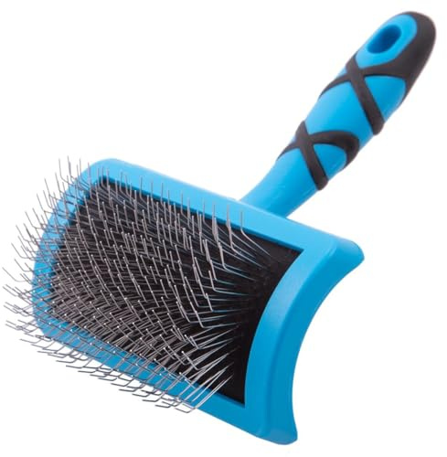 GROOM PROFESSIONAL Amplifier Feste Drahtbürste - Hundebürste - Perfekte Bürste um das Volumen des Hundefells zu Vergrößern und Gleichzeitig Knoten und Verfilzungen - Bürste für zwei Zwecke - Mittel