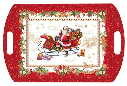 EASY LIFE Vassoio natalizio con manici in melammina 52x35 cm RA28100#CHME