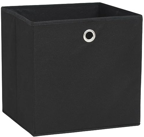 vidaXL 4x Aufbewahrungsbox Zusammenklappbar Spielkiste Regalkorb Faltkiste Korb Kinderbox Box Kiste Faltbox Vliesstoff 28x28x28cm Schwarz