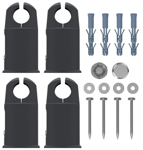 MyHomeware Klemmträger für Handtuchheizkörper flach und gebogen (anthrazit, 19mm Rohrbreite)