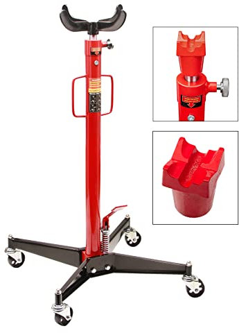 Getriebeheber 500KG Motorheber hydraulik | Arbeitshöhe: 112cm - 188cm | stufenlos regulierbar | 4 kugelgelagerte Lenkrollen | Spannweite 33cm | hydraulisch + Eckig Adapter