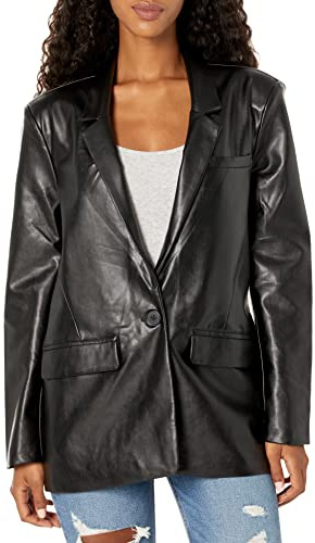 Steve Madden Apparel womens Audrey Casual Blazer, Black, Small US