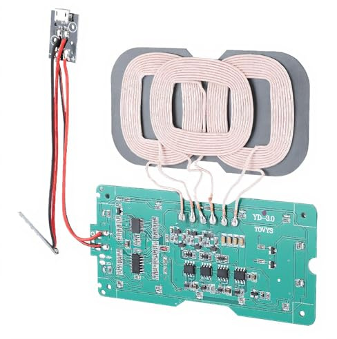 Dpofirs Qi Wireless PCBA Platine, 3 Spulen Wireless Lade Micro USB Port DIY mit Micro Port, Wireless Ladegerät Empfänger für Qi Standard Telefone