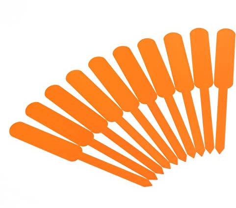 sourcing map 100 Stück Pflanzenetiketten PP Rechteck Form Markierungsetiketten für Outdoor Indoor Garten Orange
