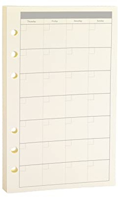 A6 Planner Refill,Month Tracker Spiral Notebook Refill,for 6 Holes Filofax/Personal Journal45sheets/90pages, 100Gsm Quality,Harphia (A6 3.74 x 6.77'',Monthly)