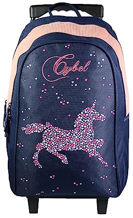 BAGTROTTER Rucksack mit Rollen 45 cm Cybel Pferd Einhorn Blau