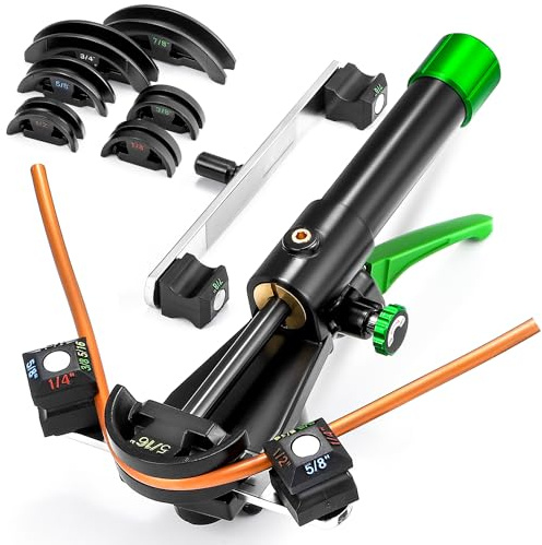 Antstone Hydraulic Tubing Bender Kit 1/4-7/8 HVAC Copper Pipe Bender Tool Set 90° Bend with 7 Dies for Refrigerator Air Conditioner Repair