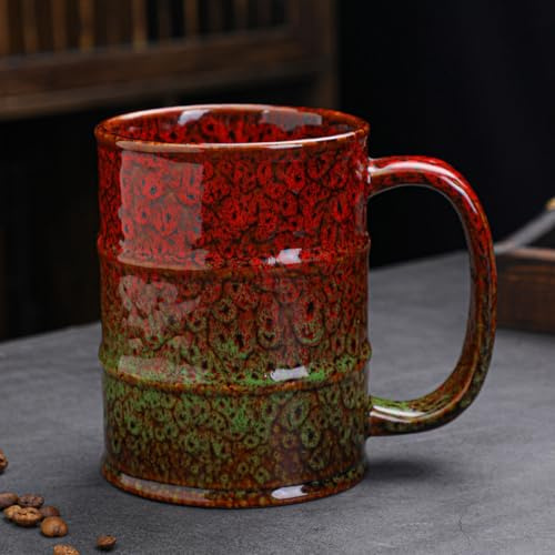 hengshukeji Beer Mugs-Coffee Mug,Large Ceramics Coffee Mugs,600ml/20oz,Extra Large Tea and Coffee Cup for Office and Home，Microwave and Dishwasher Safe (Green)