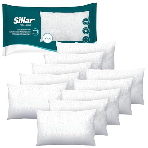 Sillar 10 Pièces Sachets de Granulés pour Déshumidificateur, Contrôle des Moisissures pour Pièces de 20 m² | Sachet Anti Humidité, Recharges Ultra-Absorbantes