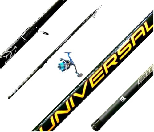 Combo Pesca Bolognese Canna Carbonio 7 Metri Mulinello e Filo Mare Lago Fiume