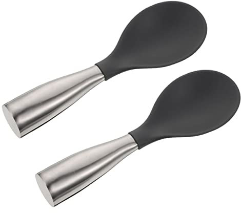 Cabilock 2 Piezas cuchara de arroz cucharas de servir de silicona olla arrocera asiática vajilla de cocina suministros de cocina familiar espátula de arroz Sushi gel de sílice