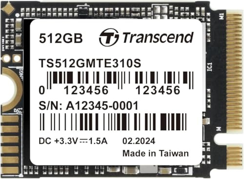 Transcend 512GB MTE310S PCIe 2230 SSD, 3300MB/s for Steam Deck, Surface Pro | Lower Power Consumption, NVMe M.2 Gen4x4 Internal Solid State Drive for ASUS Ally, Mini PCs
