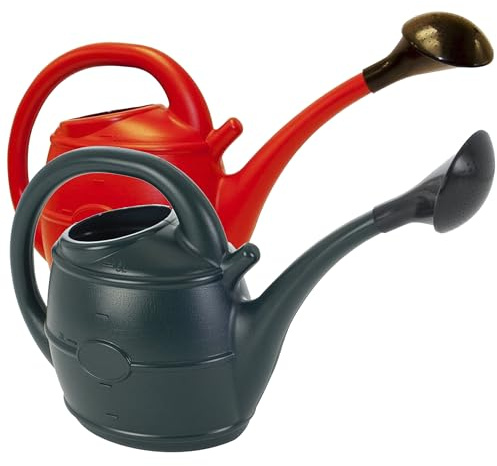 10L Watering Can In Red or Green Lightweight Watering Can | For Garden Indoor & Outdoor With Sprinkler Rose Head