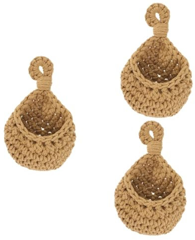Amosfun 3 Piezas Verduras y Frutas Para Colgar En La Pared Canasta De Frutas Para La Cocina Jarrón Para Colgar En La Pared Cesta De Verduras De Pared Frutero De Algas Marinas Mimbre
