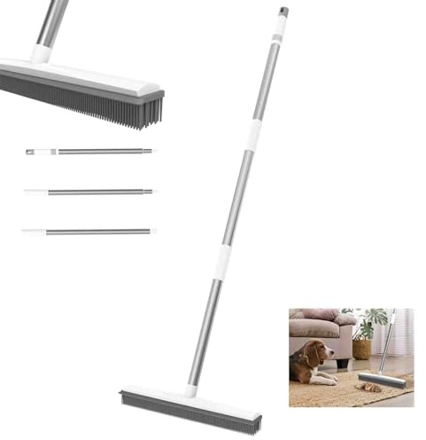 Floor Scrubbing Brush with Squeegee/Handle,2-1 Bathroom Tile Cleaning Brush.Suitable for Cleaning Floors, Corner Gap, Patios,Indoor,Living Rooms, Swimming Pool，etc.