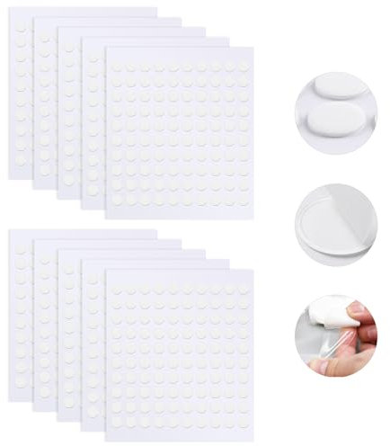 xiaoxiaozhijia 1000 Stück Doppelseitig Klebepunkte Transparent,6mm Rund Doppelseitige Klebepads für DIY Bastelarbeiten,Foto,Poster,Luftballons,Hochzeit Geburtstag Party Dekoration
