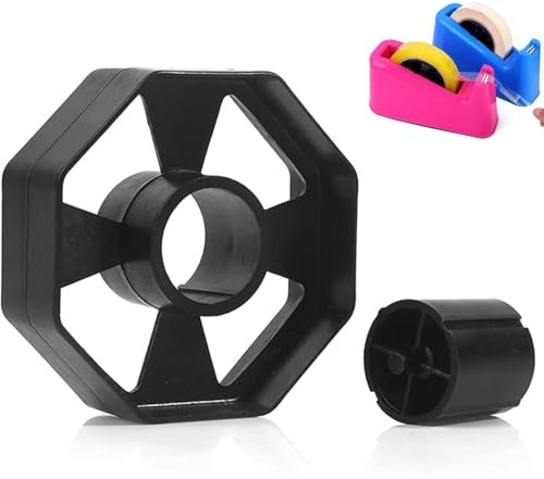 Plastic Replacement Tape Dispenser Wheel, Durable Black Core and Wheel，Tape Dispenser Black Spare Wheel Accessory for 23mm Small Tape