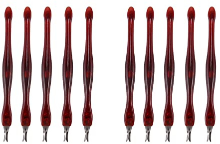 Lbvzxkad 10Pcs Herramienta de Maquillaje de Muertos Piel Horquilla Recortadora Pelar Cuchillo Cuticula Removedor Unas Arte Mujeres Manicura Unas Herramienta