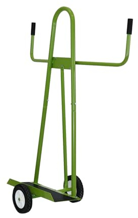 TRUTZHOLM Plattenwagen Stahl pulverbesichtet rostfrei Tragkraft 300 kg Aufstellbreite 18 cm Aufstellhöhe 128 cm pannensichere Vollgummiräder Plattentransportwagen Transportwagen Plattenkarren in Grün