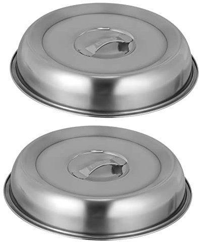 GALPADA Cubierta Para Alimentos Redonda 20 Cm De Acero Inoxidable, Campana Protectora Resistente Para Carne y Verduras, Apta Para Barbacoas y Picnics, Pack De 2 Unidades