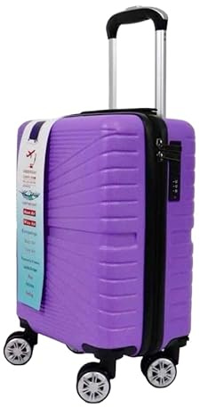 Ryan Air Wizz Air Approved Hardcase Suitcase with Detachable 360 Degree Spinner Wheels - 40x30x20 - Lightweight Ideal for Short Trips - Secure Combination Lock (Lilac)