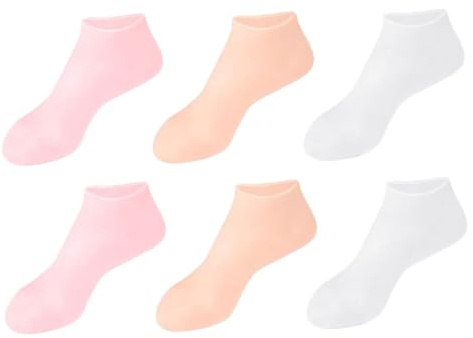HAMPPLIES Feuchtigkeitsspendende Silikonsocken Für Trockene Füße Wiederverwendbare Fußmaske Mit Silikon-lotion-hüllen Zur Befeuchtung Der Füße Über Nacht Vorbeugung Von Fersenrissen