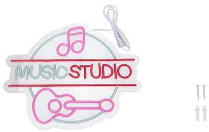 Music Studio Sign Pink Dimmable LED Wall Door Decor Letter Light Live Concert Club Bar Bedroom