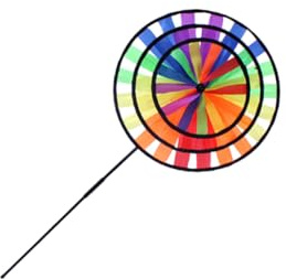 Abaodam Triple-rainbow Wheel Windmill Educational Kids Toy Outdoor Creative Pinwheel for Boys and Girls Garden Camping Decoration