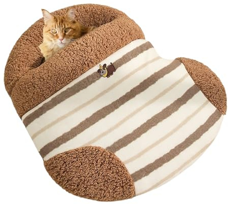 Lit Caverne Pour Chat - Lit Caverne Confortable et Chaud Chien - Tapis En Peluche Pour Animal De Compagnie | Pour Coin Sol Voyage Maison Bureau Chambre Intérieur Appartement Balcon Extérieur