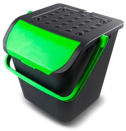 ZETA TRADES Cubo Basura 35 Litros Verde | Tapa Apilable Resistente