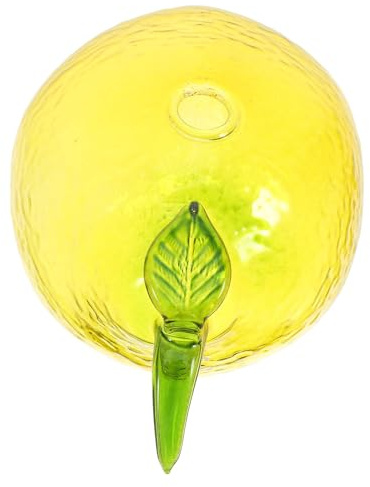 INOOMP Glass Lemon Vase Small Fruit-Shaped Decorative Bud Vase Tiny Floral Ornament for Home Table Décor