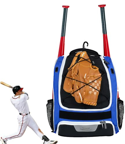 Baseball-Rucksack, Schlägertasche - Baseballtasche für Erwachsene,Softball-Ausrüstungsrucksack, Baseball-Ausrüstungstasche für Erwachsene, reißfester Jugend-Baseball-Rucksack für, Softball-Ausrüstung