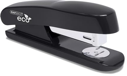 Rapesco 1841 ECO Grapadora de Media Tira, Capacidad 20 Hojas, Negro