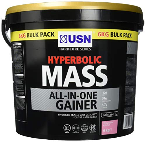 USN Hyperbolic Mass All-In-One Gainer Shake Powder, Strawberry, 6 kg