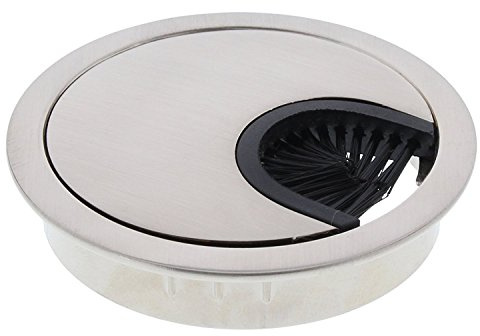 ToniTec Kabeldurchlass Schreibtisch Kabeldurchführung Edelstahloptik Durchmesser 80mm