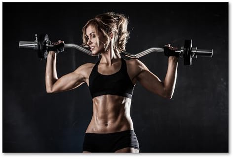 Postereck - 3179 - Frau Fitness, Sport Training Muskeln Hanteln - Wandposter Fotoposter Bilder Wandbild Wandbilder - Poster - 3:2-61,0 cm x 40,5 cm