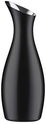 Zone Denmark Rocks Wasserkaraffe 1L, Wasserkrug aus Edelstahl, Durchm. 10 cm, Höhe 26 cm, 1 Liter, Schwarz