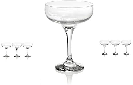 GICOS SRL Set 6 pz Bicchieri Coppe Gelato Cocktail Champagne Lory 235 CC in Vetro ACF-816970