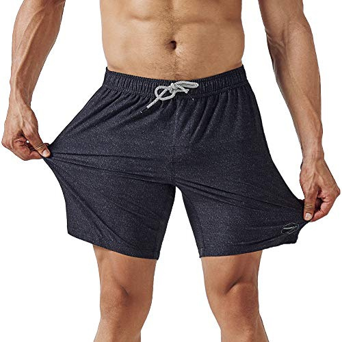 Maamgic Herren 4 Way Stretch Badehose Badeshorts Schnelltrocknend Badeshorts Kurz Beachshorts für Strand und Wassersport MEHRWEG,Mini Logo Schwarz,XL