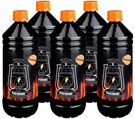 Flameup Petroleum für Petroleumheizung, -ofen oder Lampe, 5 L hochreines Kerosin zur Verbrennung in Kamin, Heizung oder Lampe, verbrennt rückstandsfrei und geruchlos