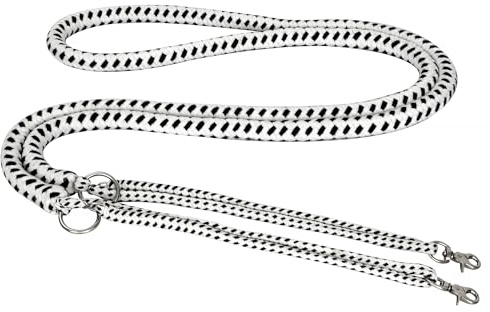 Start Soft Longierhilfe Hilfslonge aus Baumwolle mit Karabiner Trainingshilfe, Longier-Hilfe für Pferde, Longiertrainingssystem weiß/schwarz (Weiß/Schwarz, Full (Warmblut))