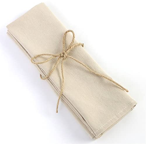 ZOYIEP Stoffservietten, Leinenservietten Stoffservietten 100% Leinen, Servietten Stoff Wiederverwendbare Stoffservietten Leinen Tischdekoration Servietten Hochzeit Deko (Beige,6er Set)