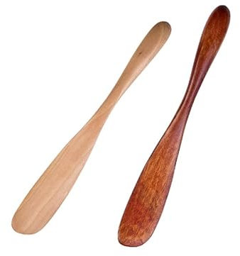 ARFUKA Butter Knife Wooden Butter Spreaders Tableware Knives Cream Spatula Condiment Spreader for Breakfast, Jam, Cheese, Sandwiches Pack of 2