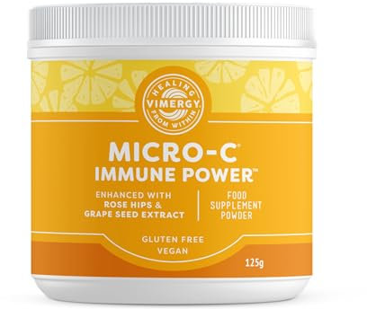 Vimergy Micro-C Immune Power, Travel Size, 69 Servings, Vitamin C 1000mg, Gentle ascorbic Acid, Buffered Vitamin C Powder, Immune & Nerve Support, Benefits Bone & Cartilage, Gluten-Free, Vegan (125g)